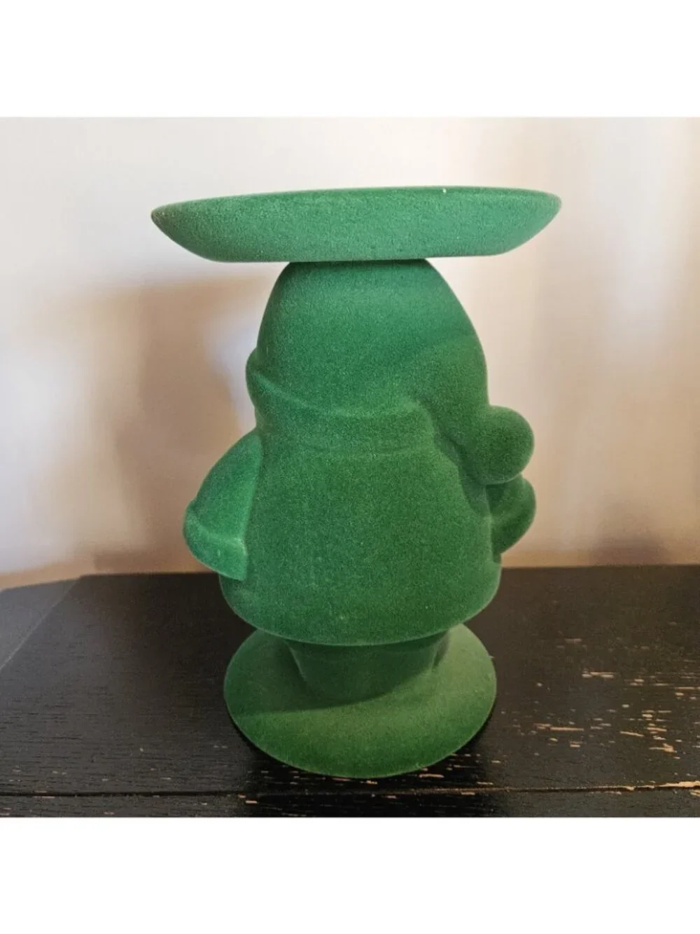 Bath and Body Works Green Gnome Felt Christmas Pillar Candle Holder Stand
